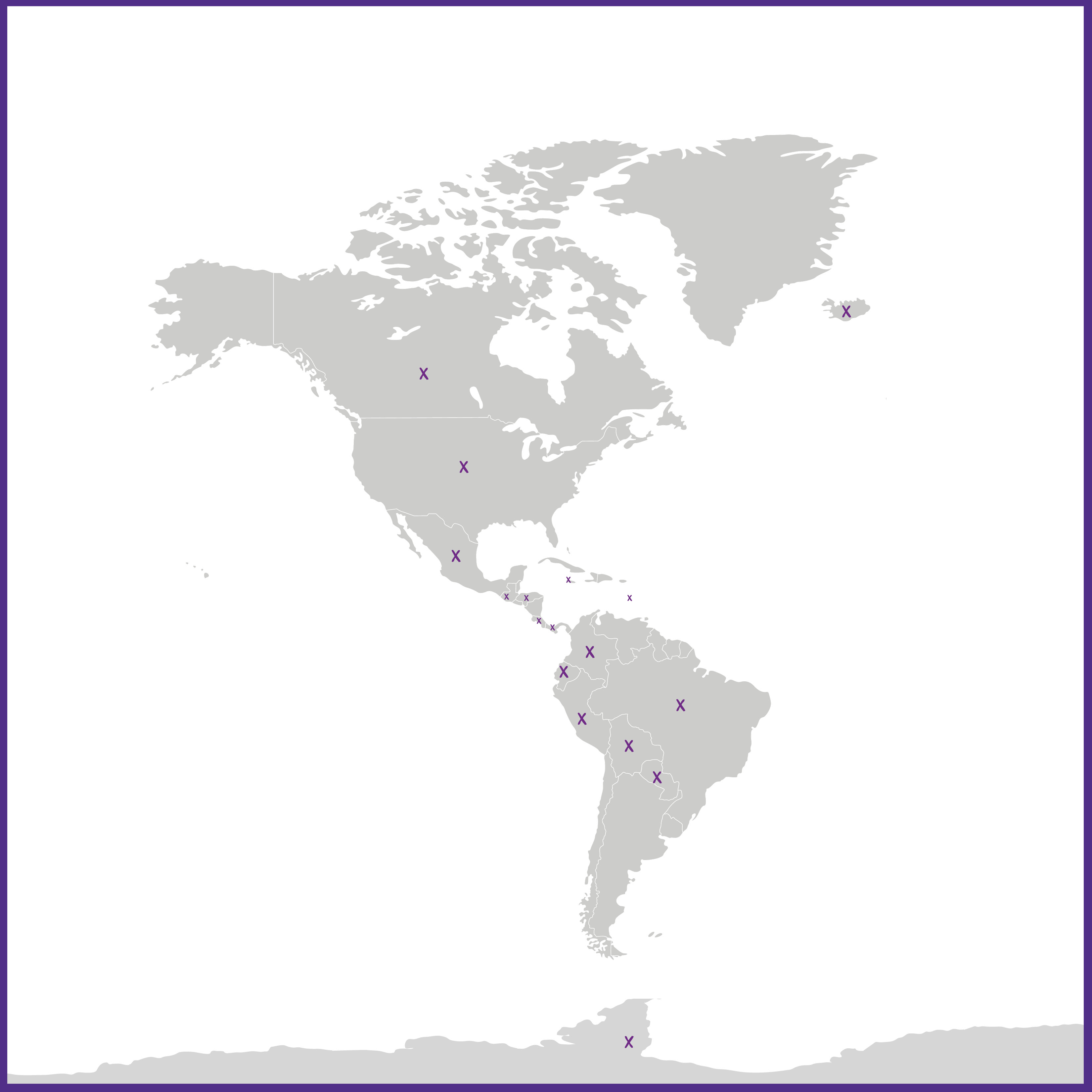 world map showing alumni locations