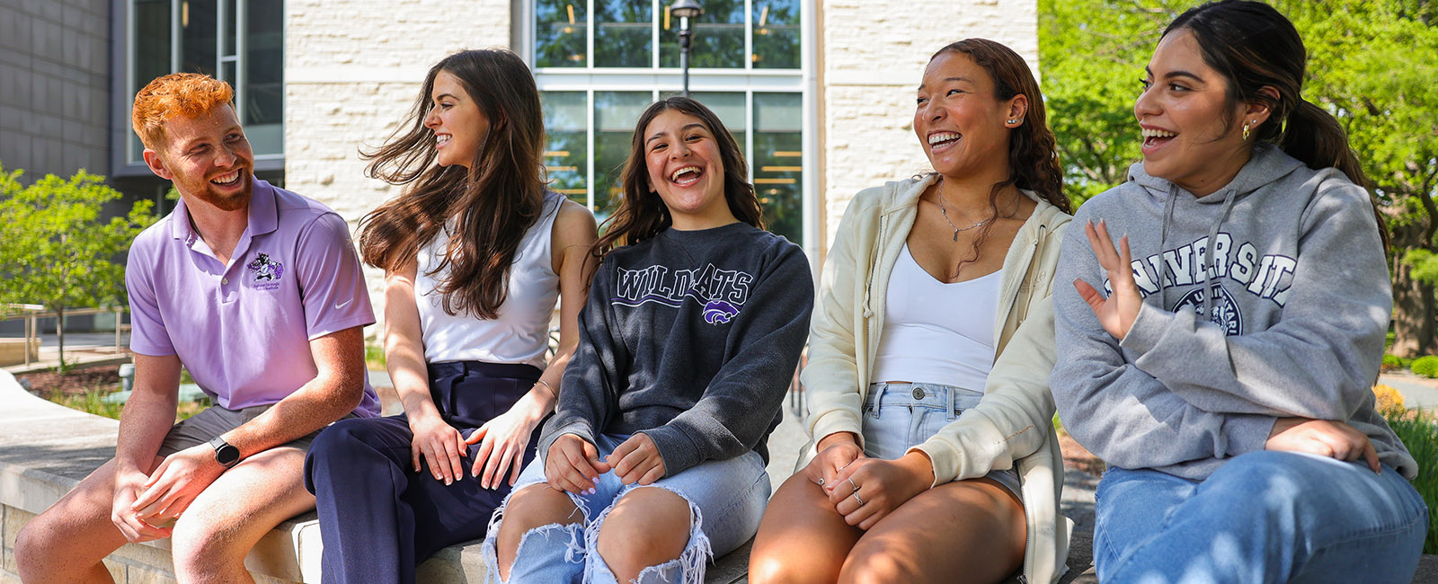 happy students outside