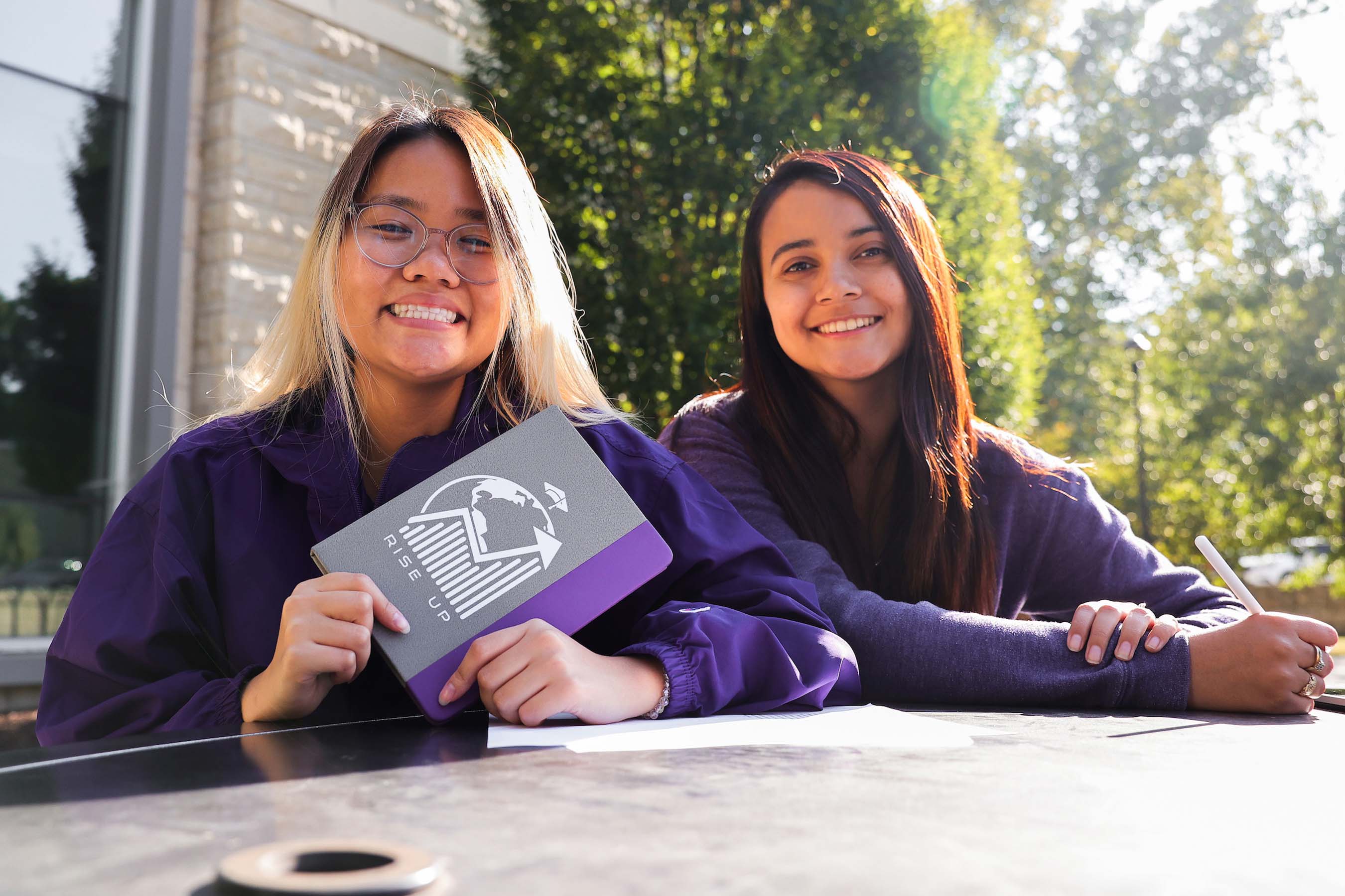 students outside