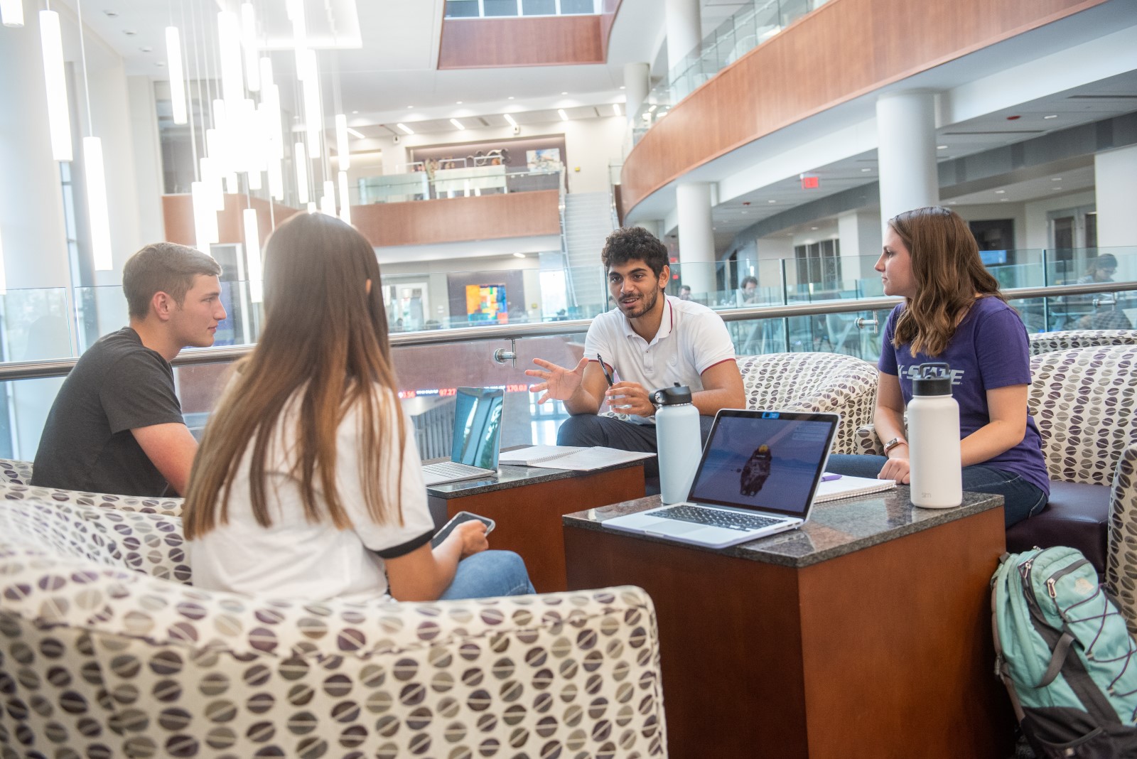 students in building atrium